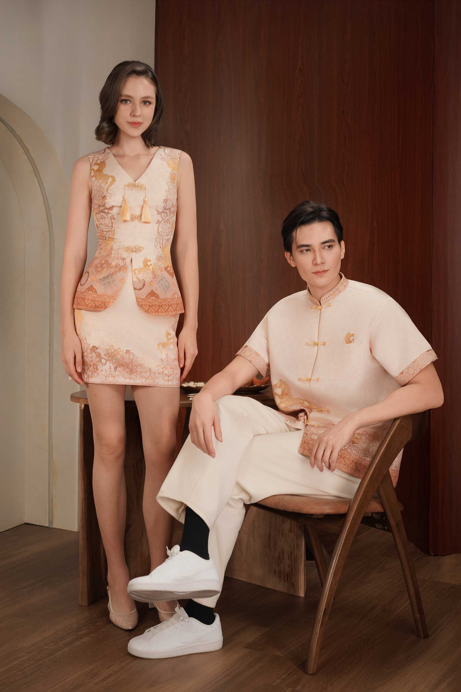 Ruiya Qipao Set (Gold) - Image 28