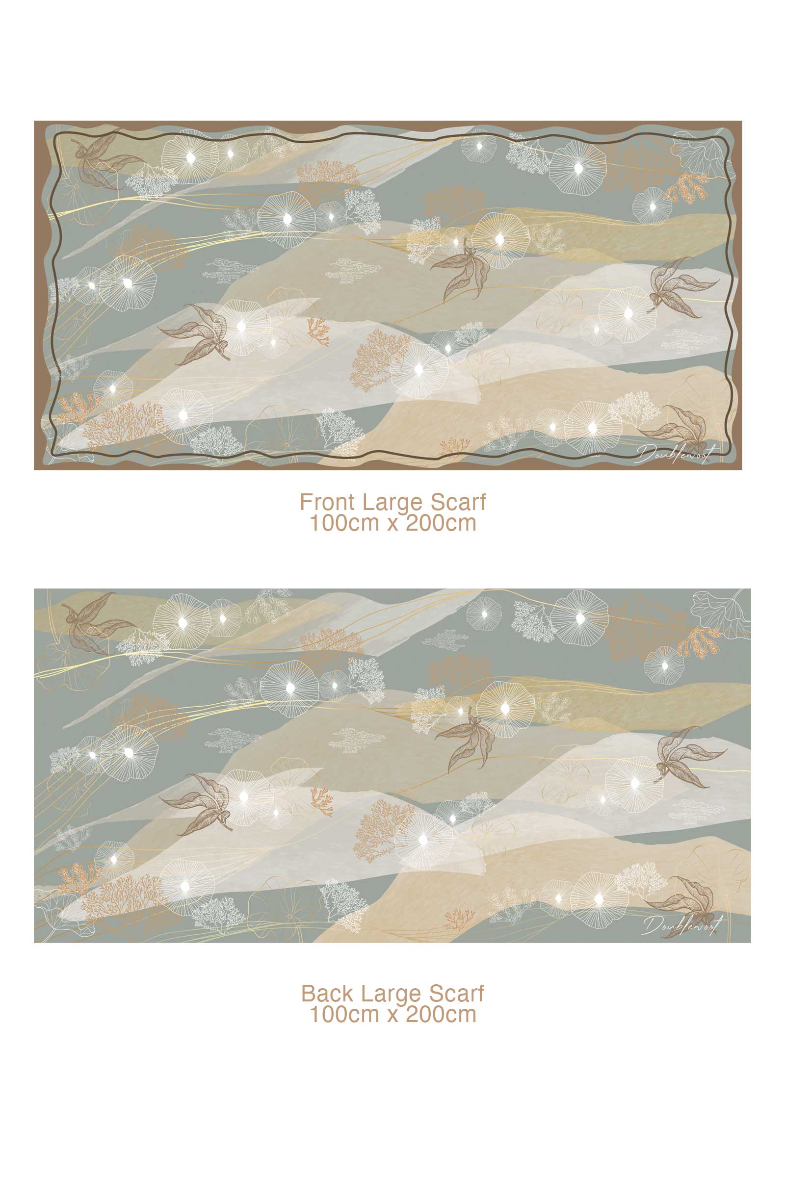 Sea Scarf Set (Blue) (NON RETURNABLE) - Image 3
