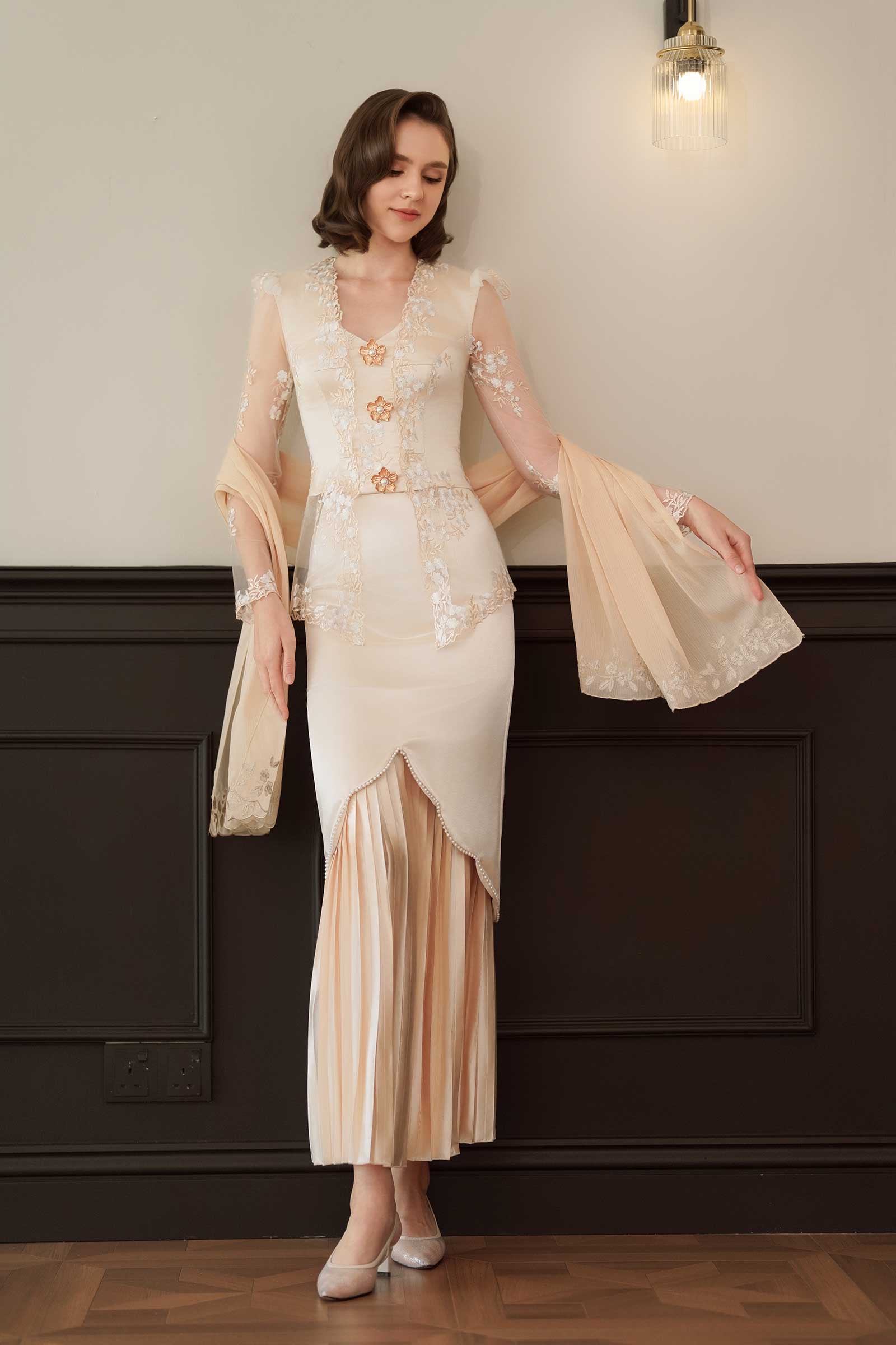 Seraya Kebaya Set (Champagne) - Image 17