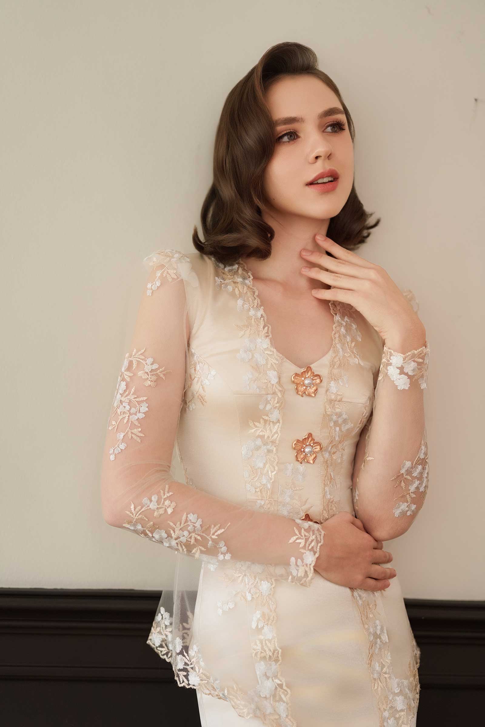 Seraya Kebaya Set (Champagne) - Image 29