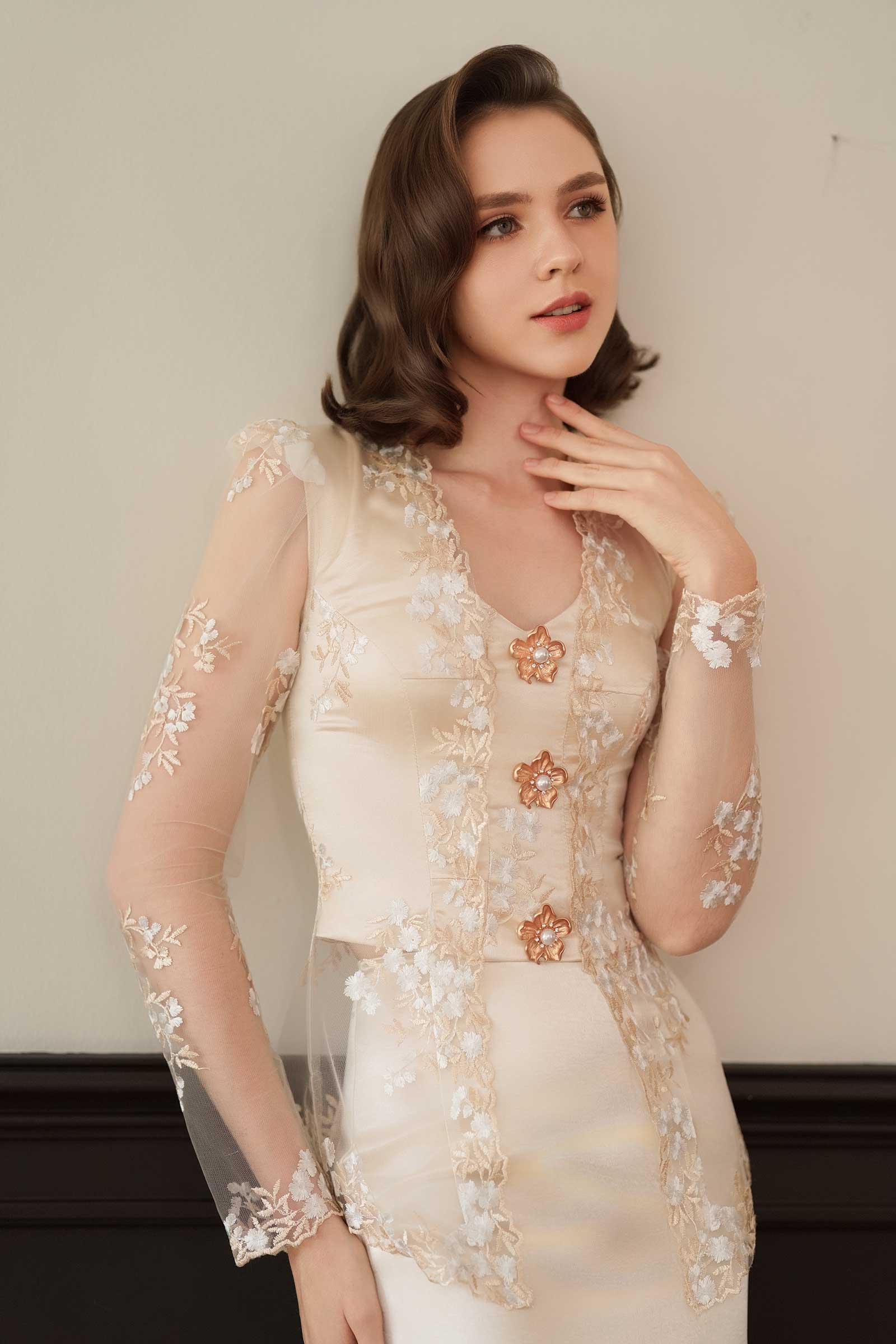 Seraya Kebaya Set (Champagne) - Image 30