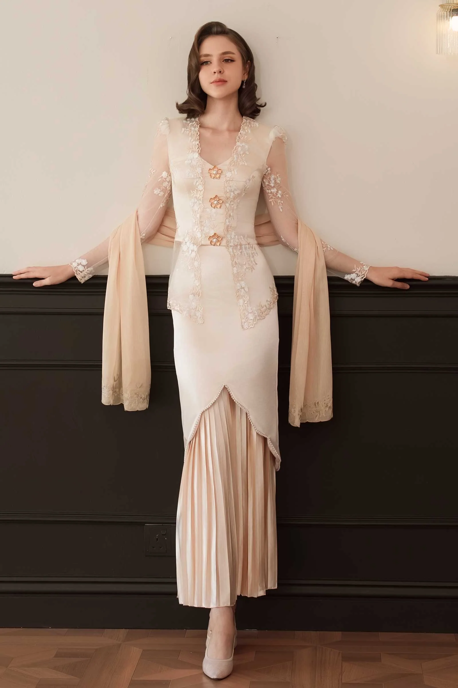 Seraya Kebaya Set (Champagne) - Image 42