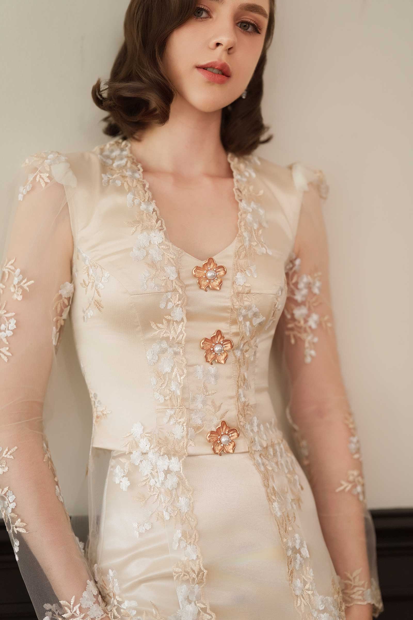 Seraya Kebaya Set (Champagne) - Image 5