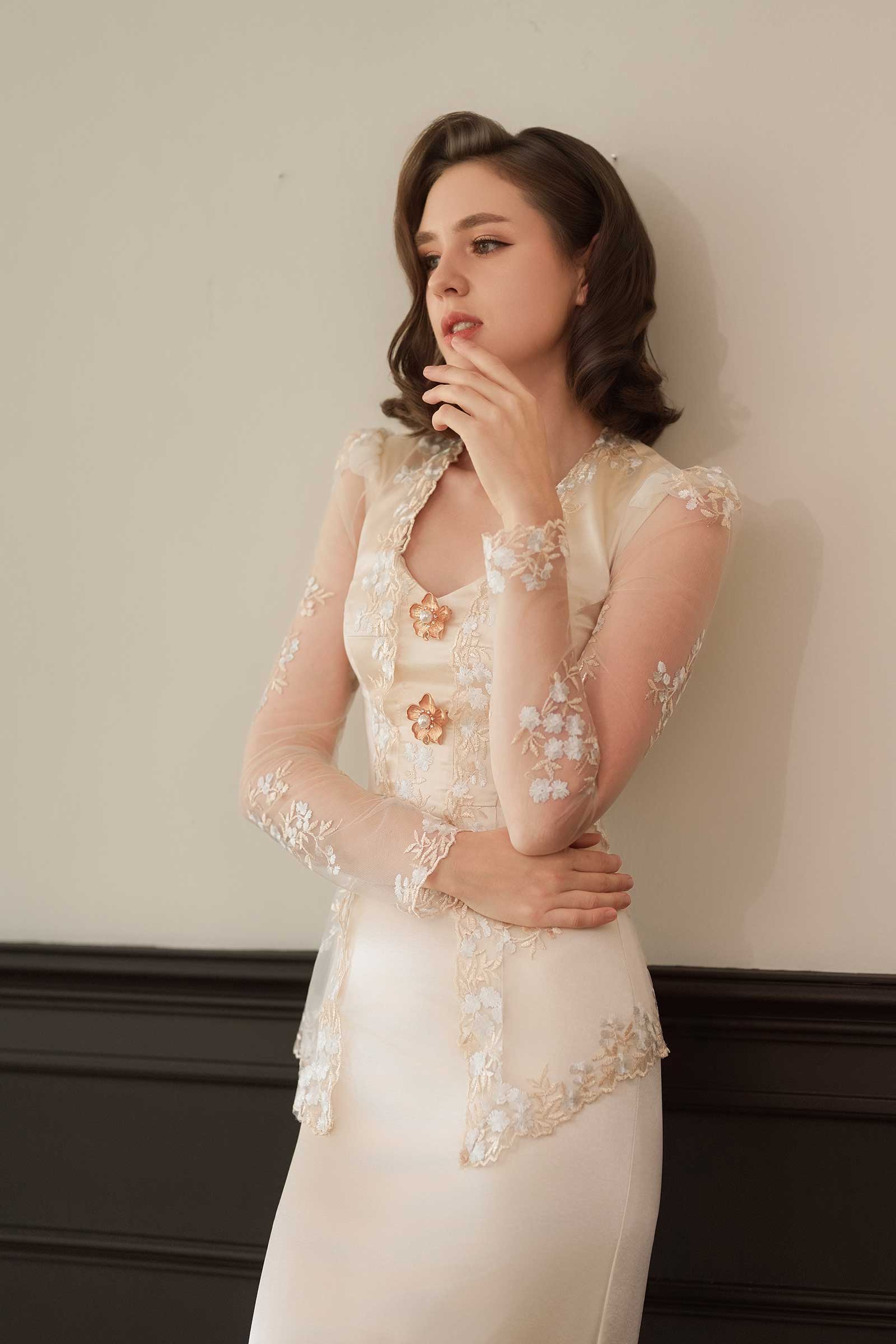 Seraya Kebaya Set (Champagne) - Image 8
