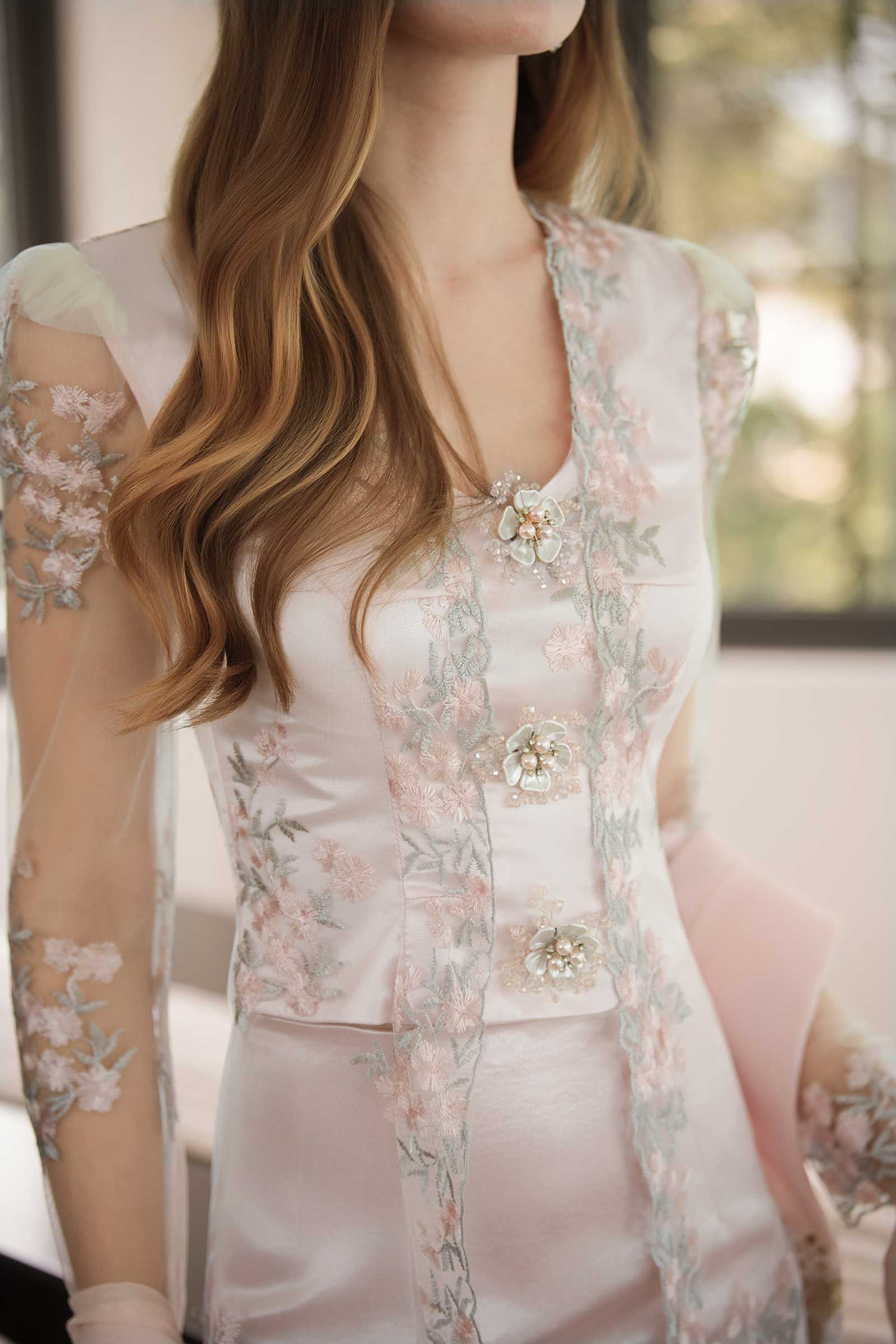 Seraya Kebaya Top (Pink) - Image 3