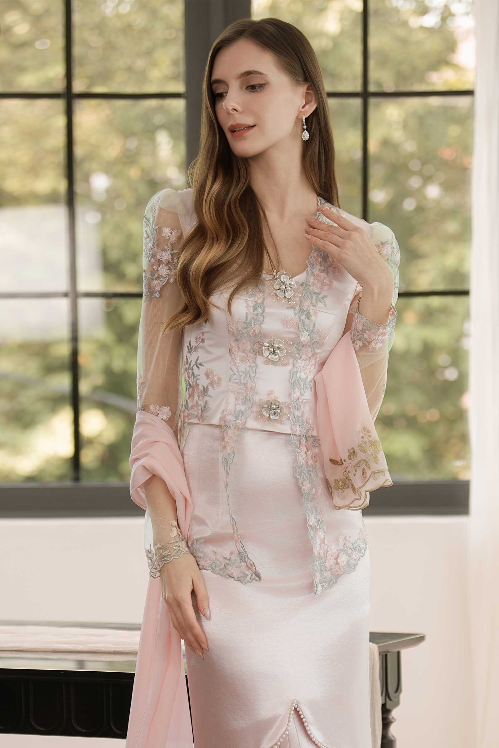 Seraya Kebaya Top (Pink) - Image 8