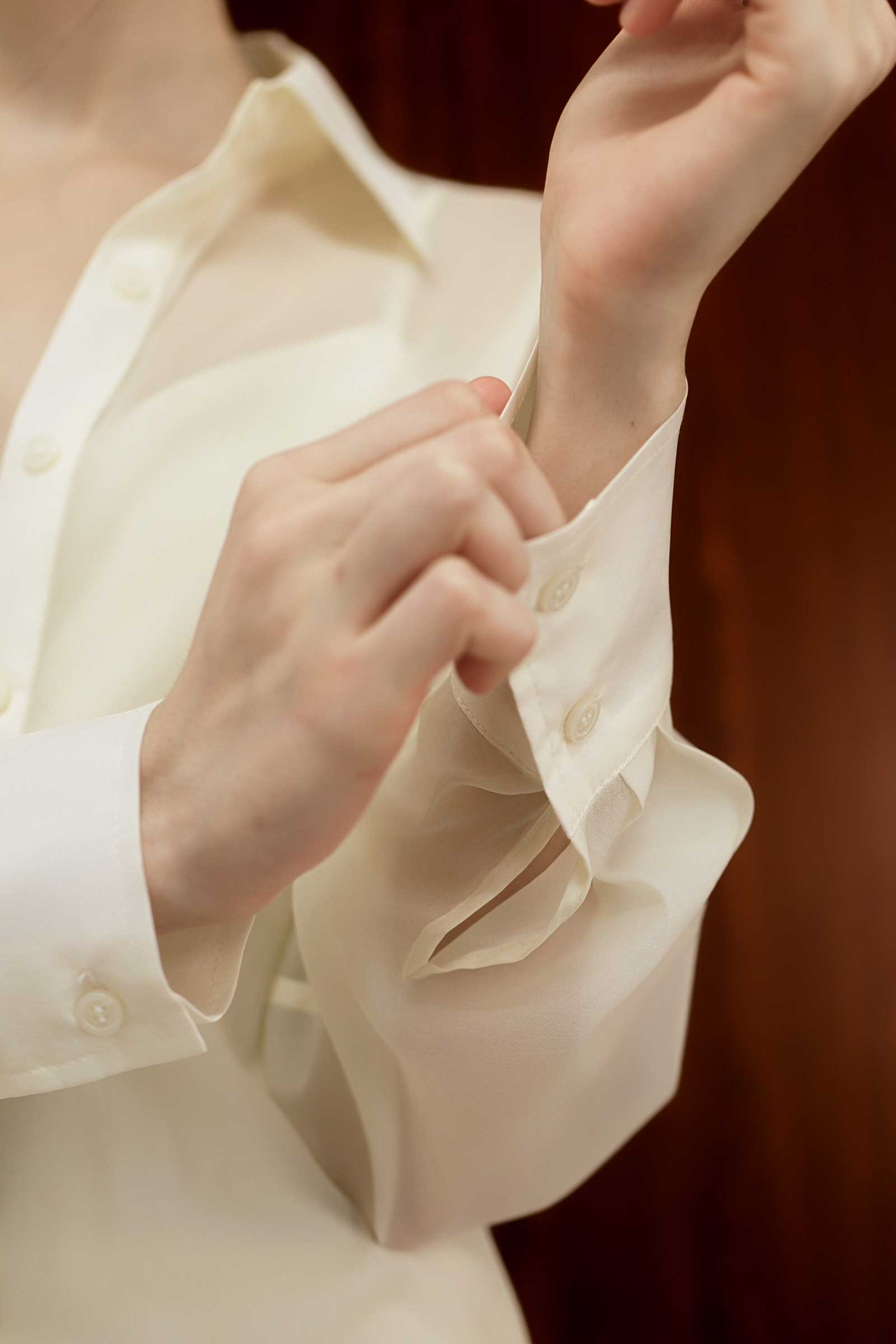 Seren Silk Shirtdress (Cream) - Image 10