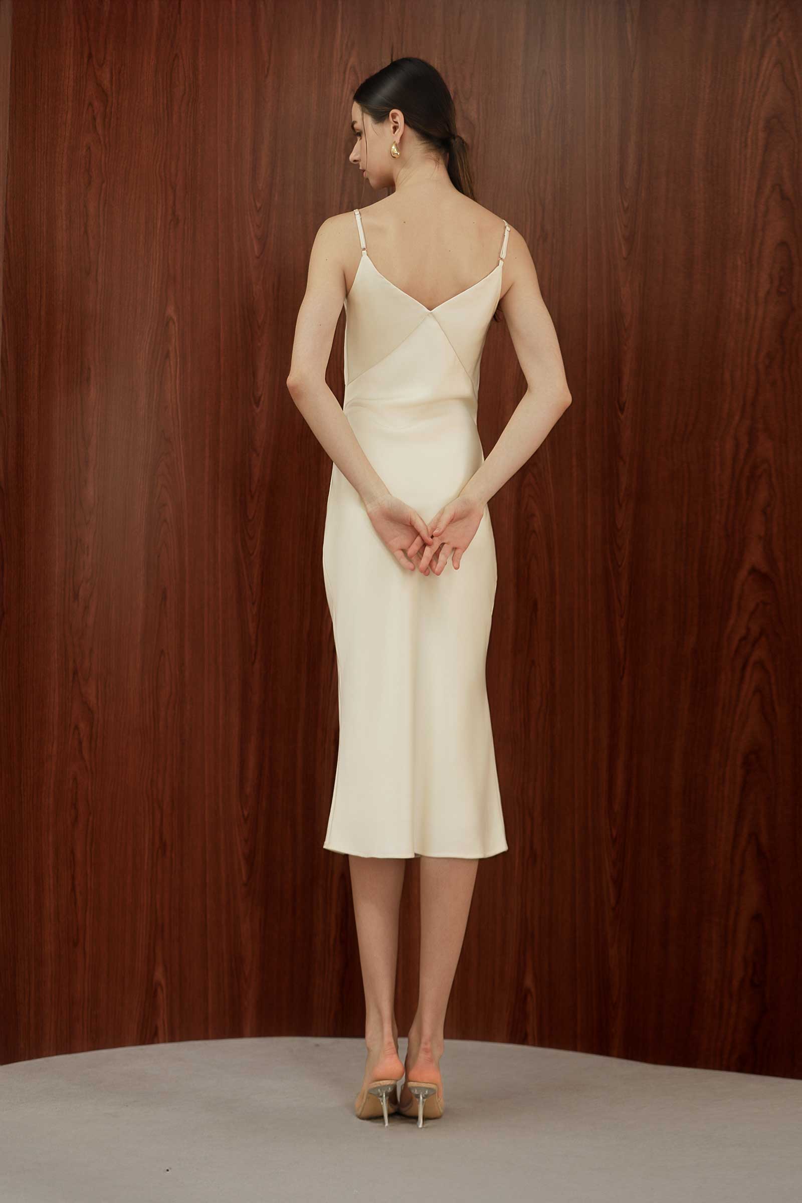 Seren Silk Shirtdress (Cream) - Image 14