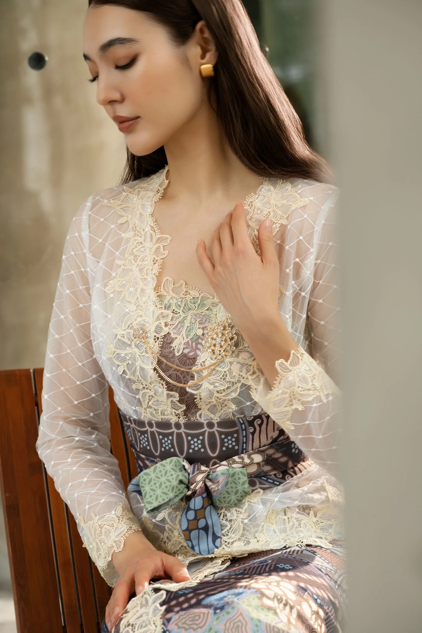 The Soleil Kebaya Top (White) - Image 12