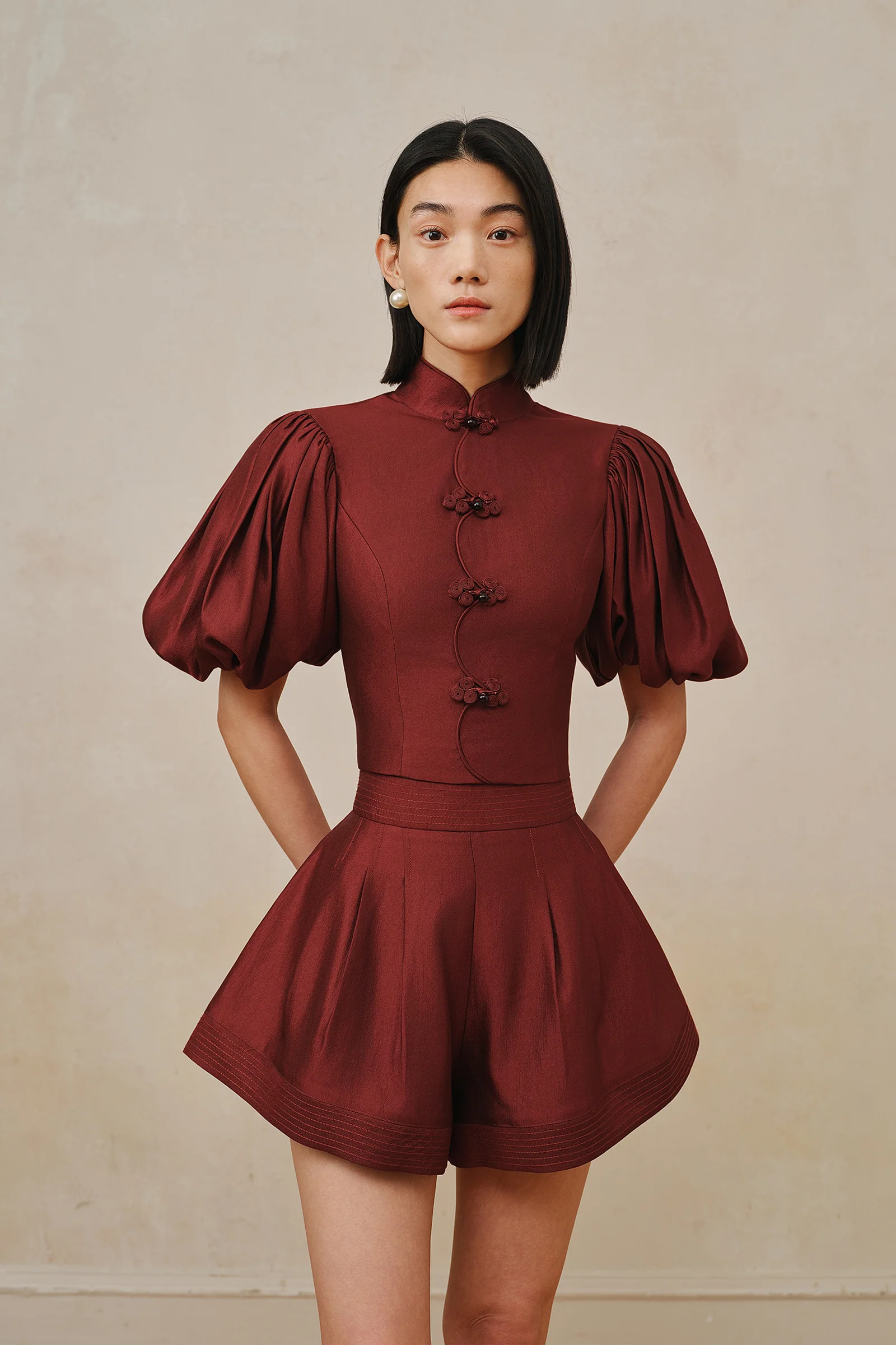 Thea Shorts (Merlot Red) - Image 19