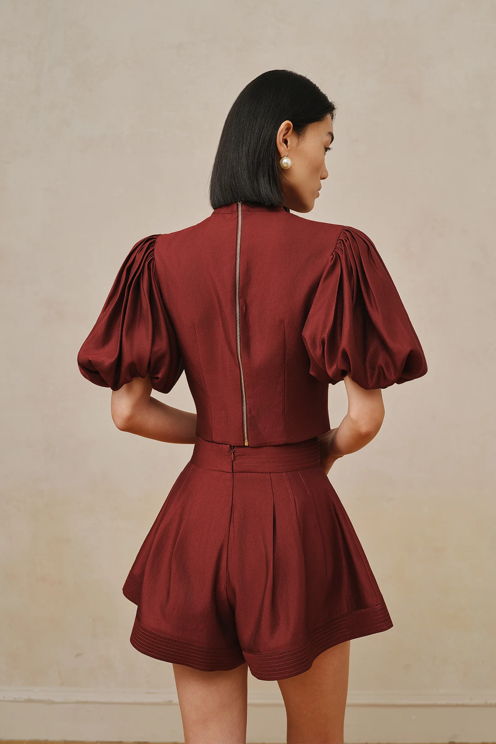 Thea Shorts (Merlot Red) - Image 6