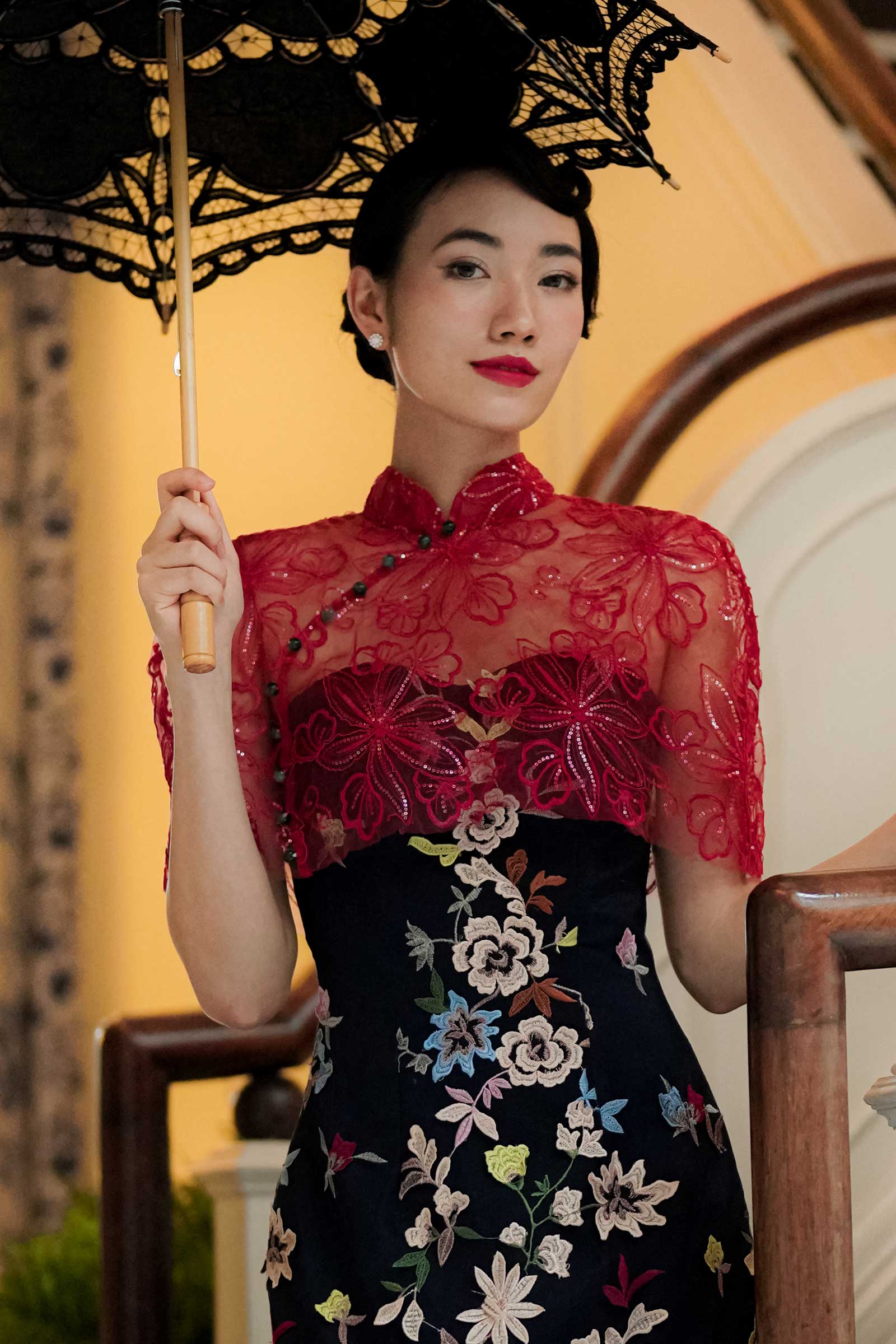 Xue Qin Qipao Cape Only (Red)