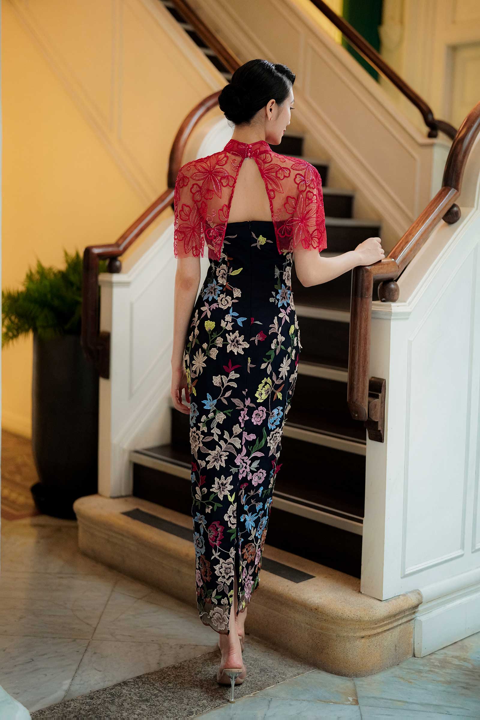 Xue Qin Qipao Cape Only (Red) - Image 5
